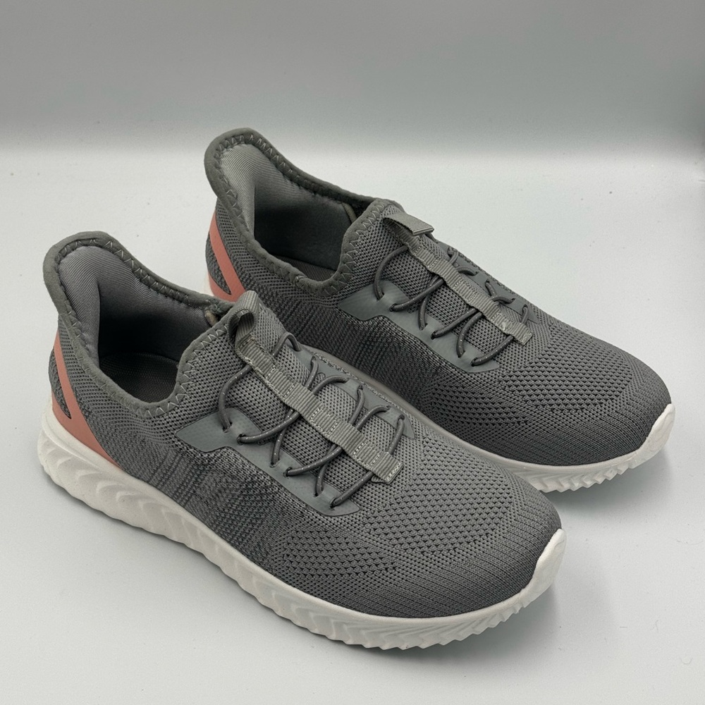 STQ Women’s Gray Knit Slip-On Sneakers Size 8 Lightweight Comfort
